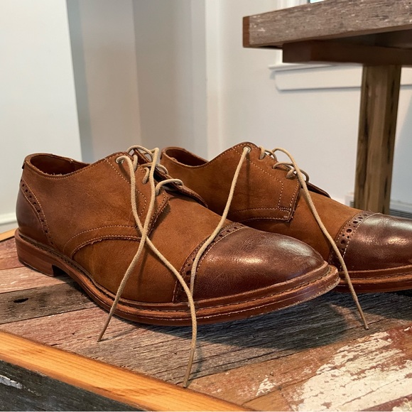 Allen Edmonds suede and leather cap toe 9.5D.  In lightly used condition. main image 4